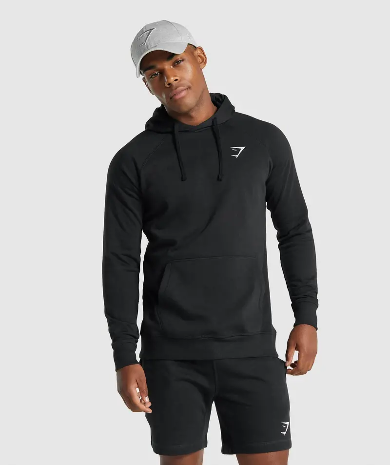 Gymshark Crest Pullover Hoodie in Black
