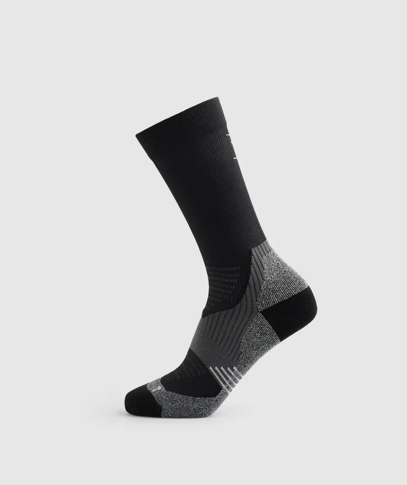 Gymshark Crew Performance Athletic Socks – Black