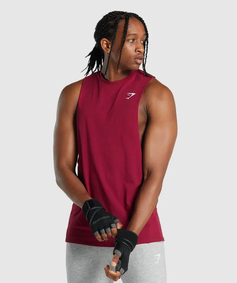 Gymshark Critical 2.0 Drop-Arm Tank Top in Deep Burgundy