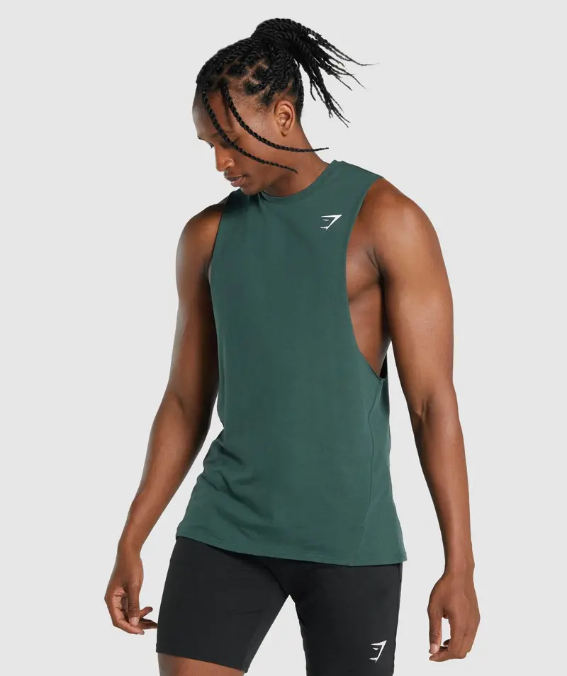 Gymshark Critical 2.0 Drop-Arm Tank Top in Olive Green