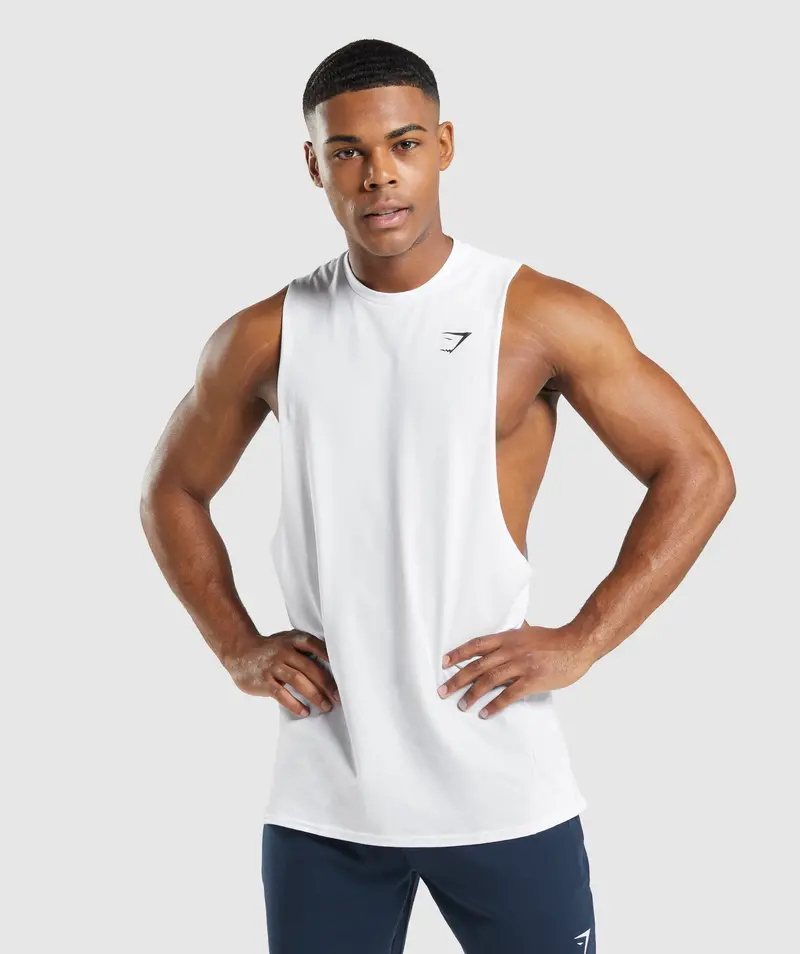 Gymshark Critical 2.0 Drop-Arm Training Tank in Clean White
