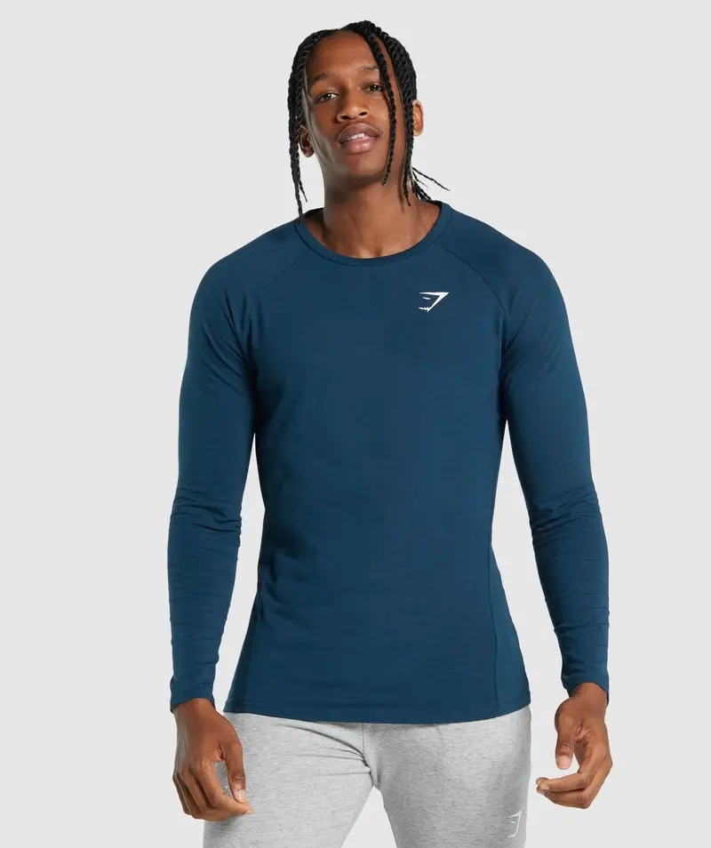 Gymshark Critical 2.0 Long-Sleeve Training Top in Navy Blue