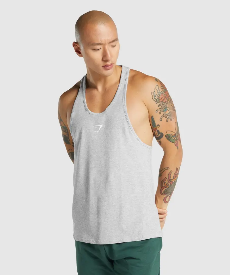 Gymshark Critical 2.0 Stringer Tank in Light Grey Marl
