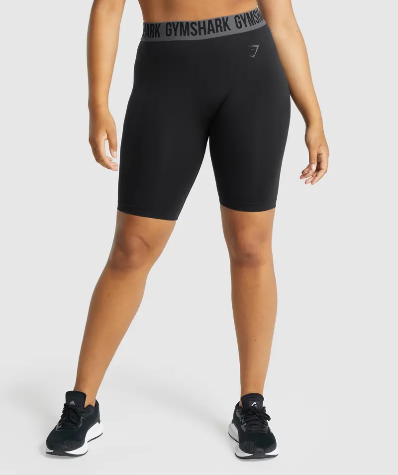 Gymshark Fit Seamless Cycling Shorts in True Black