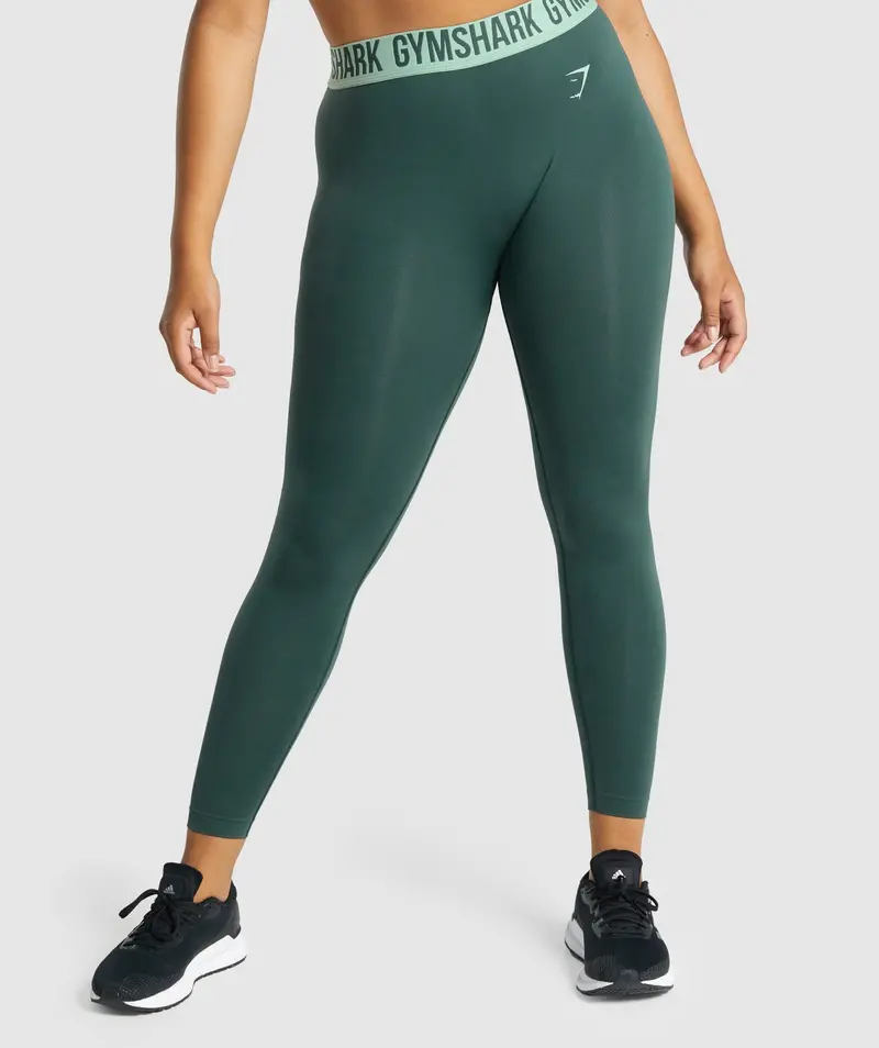 Gymshark Fit Seamless High-Waisted Leggings in Deep Green
