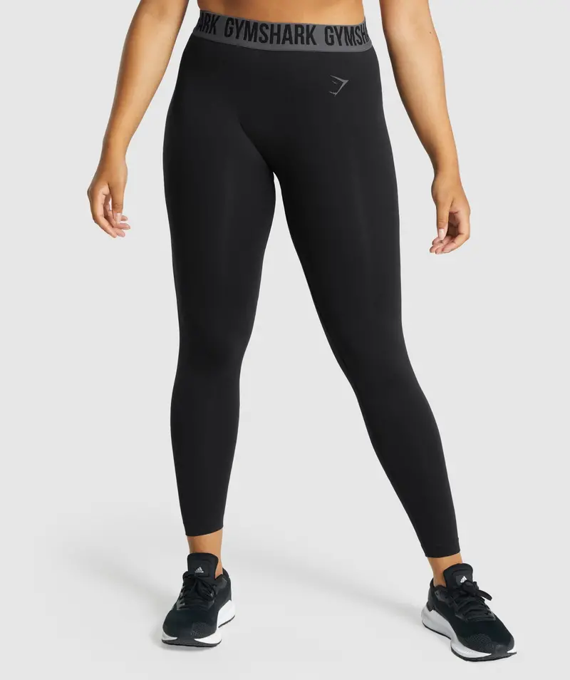 Gymshark Fit Seamless High-Waisted Leggings in Matte Black