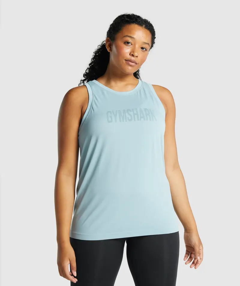 Gymshark Fit Seamless Loose Tank Top in Navy Blue