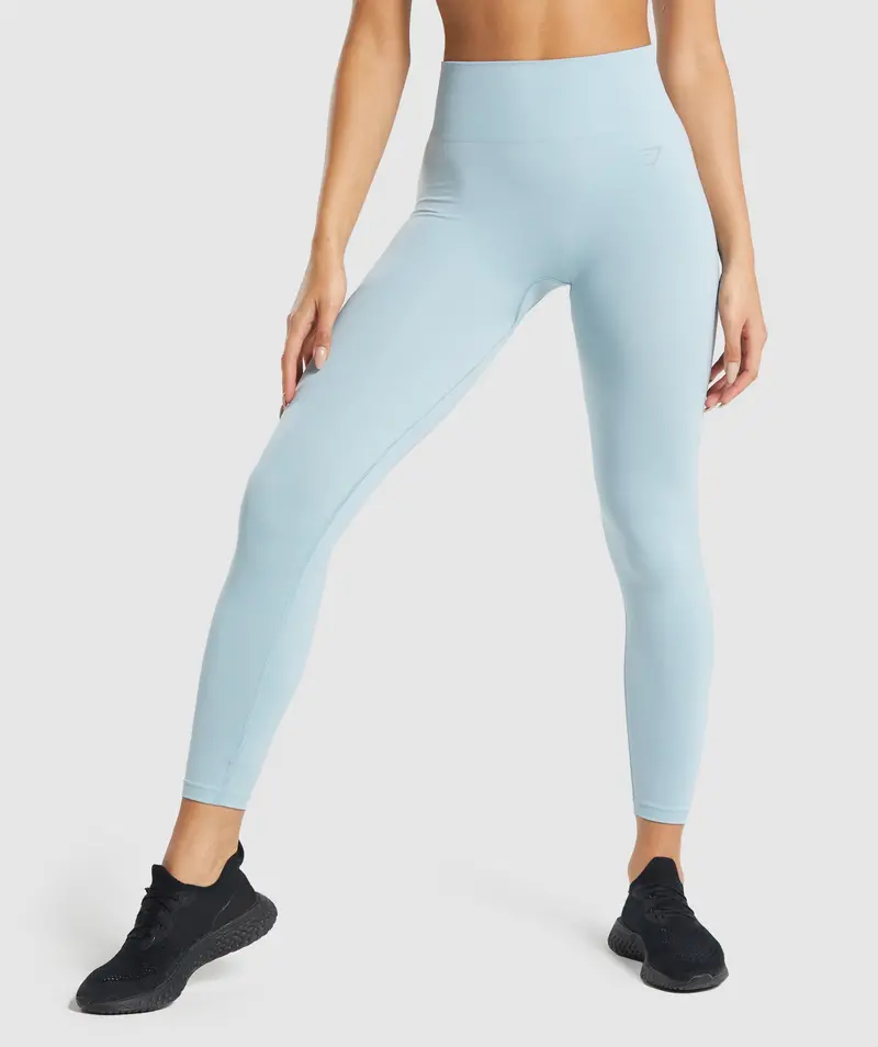 Gymshark Fit Seamless Mid-Rise Leggings in Ocean Blue