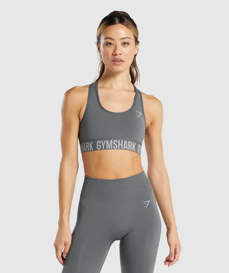 Gymshark Fit Seamless Supportive Sports Bra in Charcoal