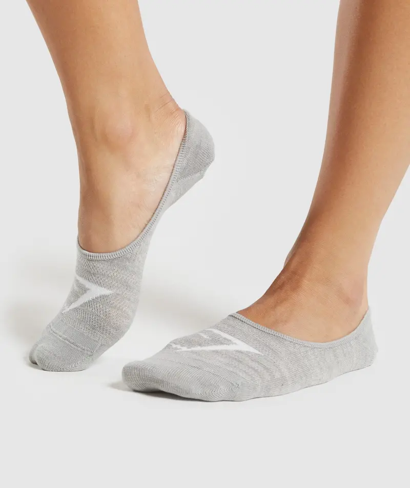 Gymshark No-Show Socks (3-Pack) – White, Light Grey Marl & Black Mix