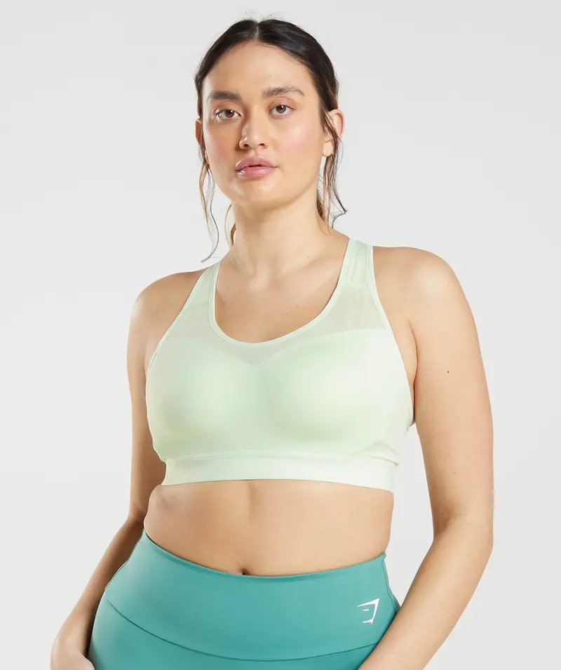 Gymshark Open-Back Sports Bra in Cucumber Green
