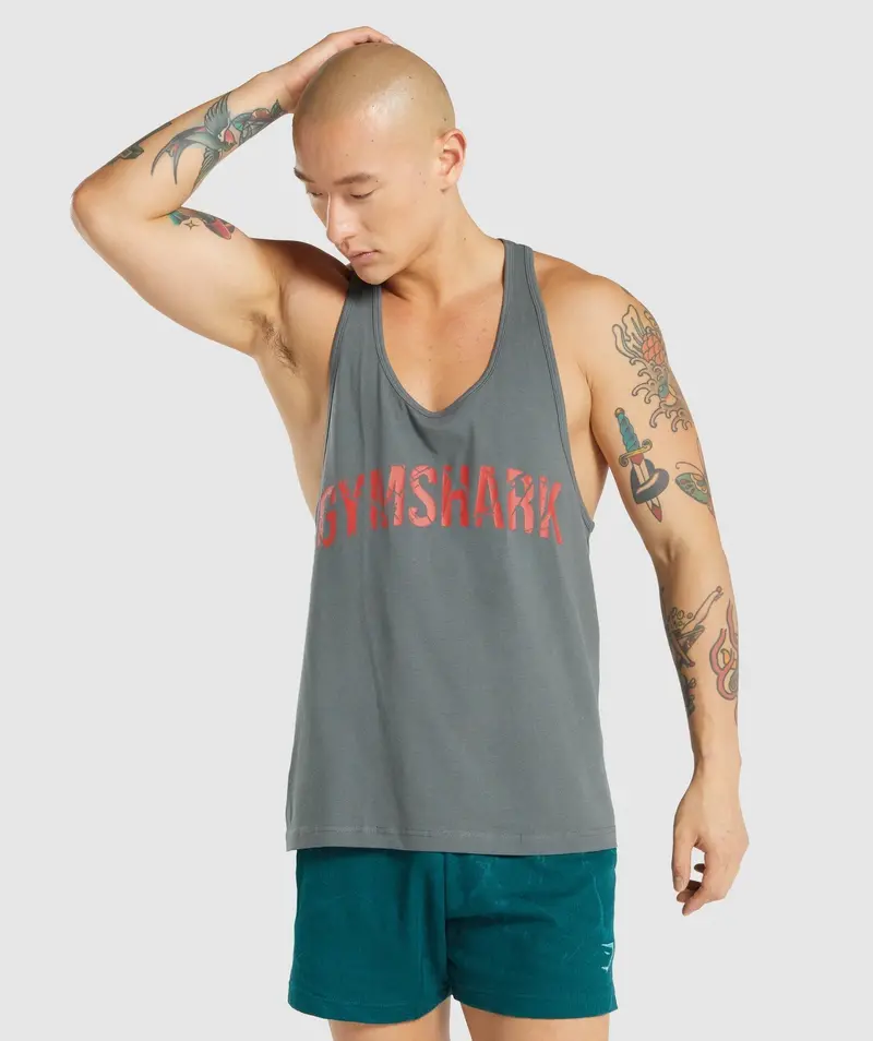 Gymshark Power Stringer Tank Top – Grey
