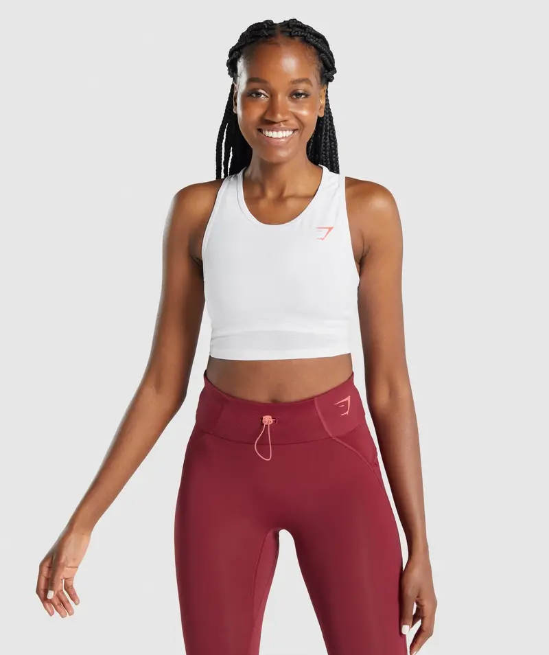 Gymshark Pulse Crop Tank Top – White