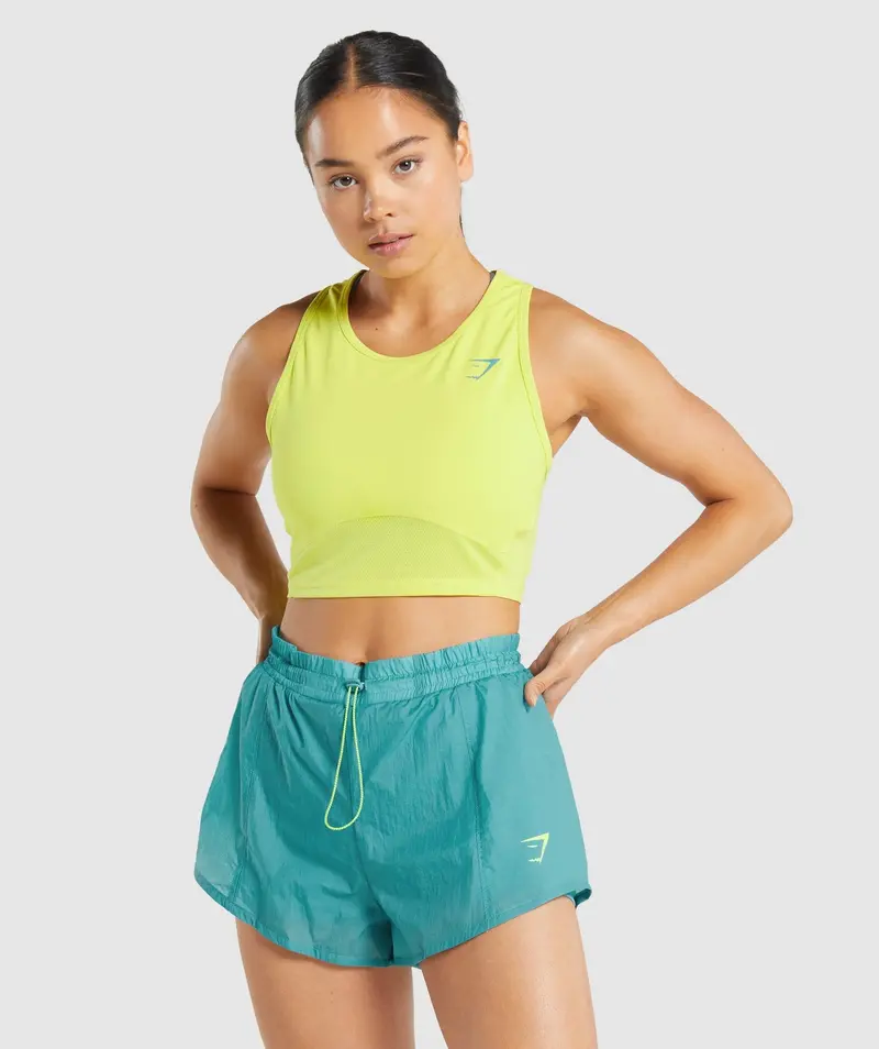 Gymshark Pulse Cropped Training Tank in Cheerful Yellow