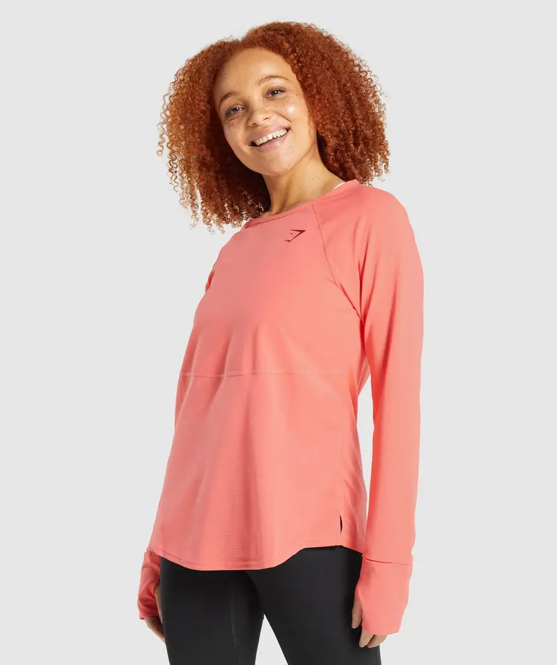 Gymshark Pulse Long-Sleeve T-Shirt in Soft Pink
