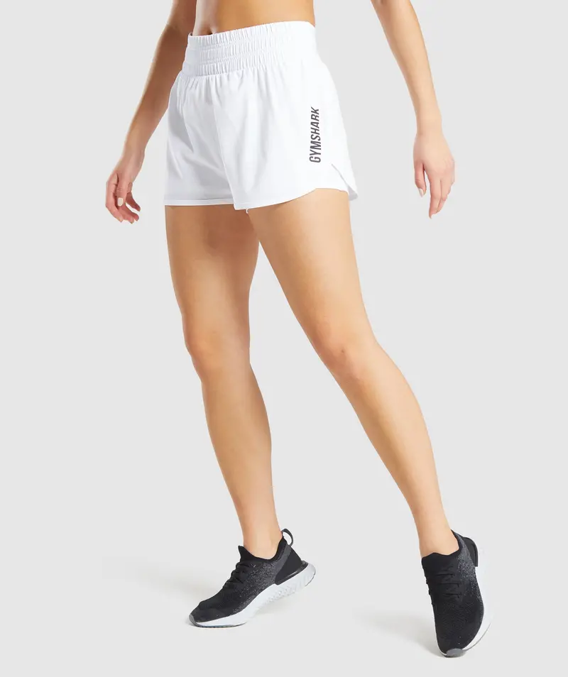 Gymshark Pulse Mid-Rise Training Shorts in Crisp White