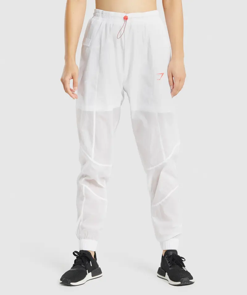 Gymshark Pulse Woven Joggers in Minimalist White