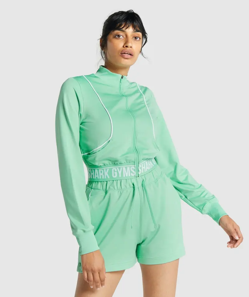 Gymshark Recess Track Top in Light Green
