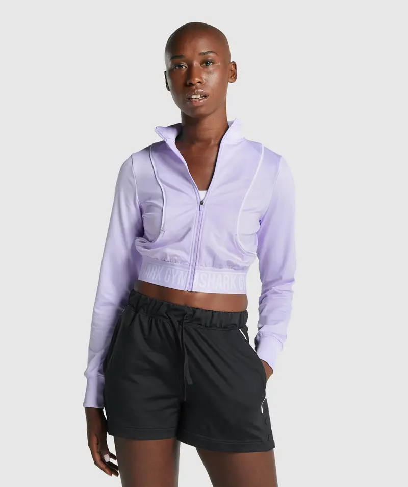 Gymshark Recess Track Top in Light Purple