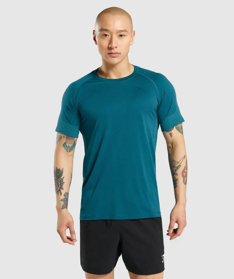 Gymshark Regulate Performance T-Shirt – Teal Breathable Fabric