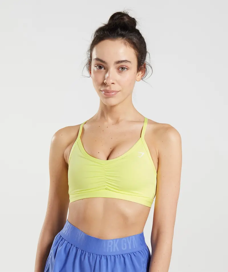 Gymshark Ruched Training Sports Bra in Firefly Green