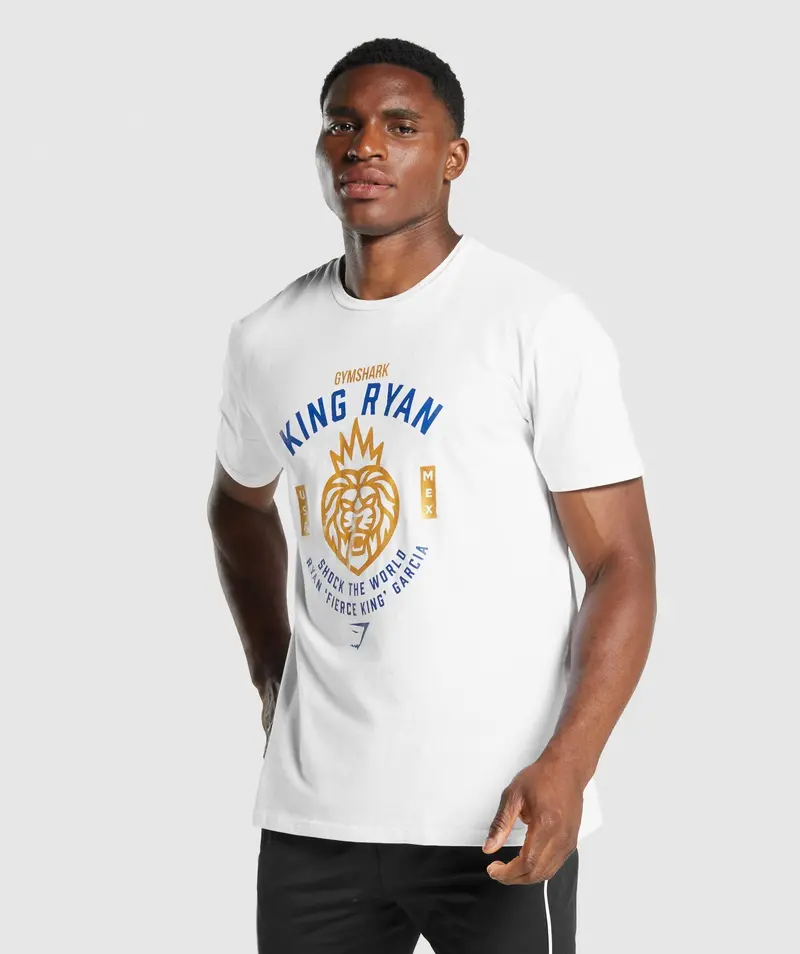 Gymshark Ryan Garcia Signature T-Shirt – Clean White Finish