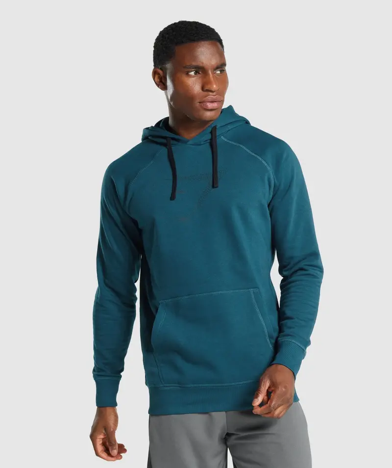 Gymshark Sharkhead Hoodie in Teal – Lightweight Infill Design