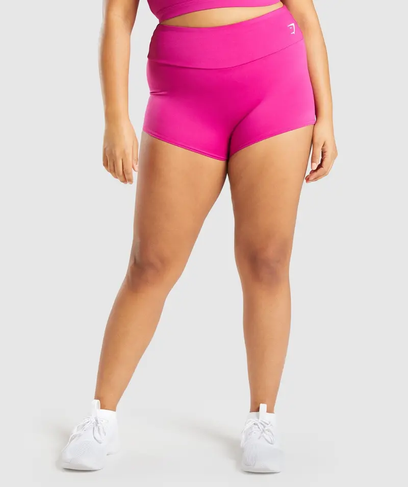 Gymshark Short-Length Training Shorts in Bright Pink