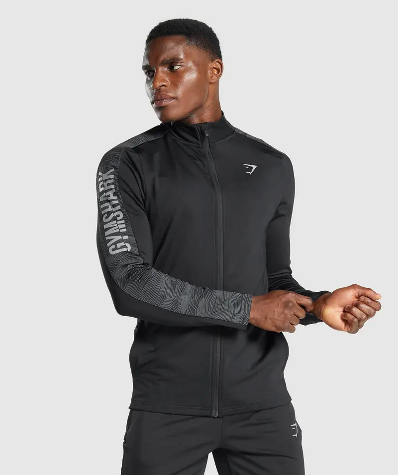 Gymshark Sport Full-Zip Fleece Jacket in Black