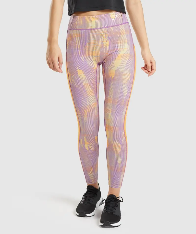 Gymshark Sport Leggings with Orange Print