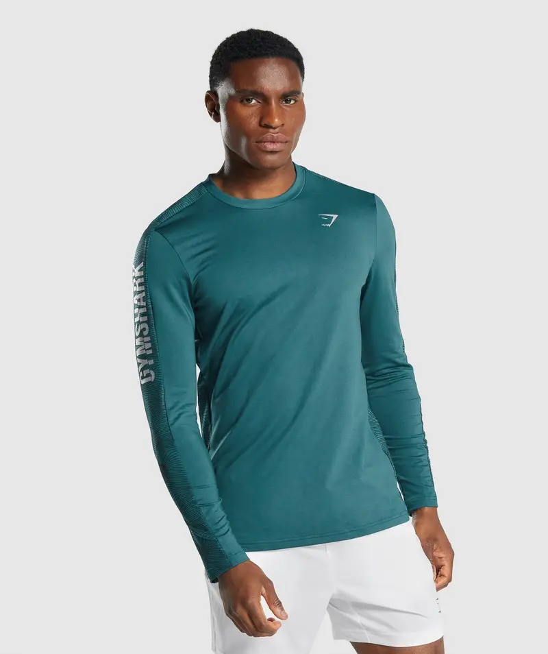 Gymshark Sport Long-Sleeve Crew Neck Tee in Teal