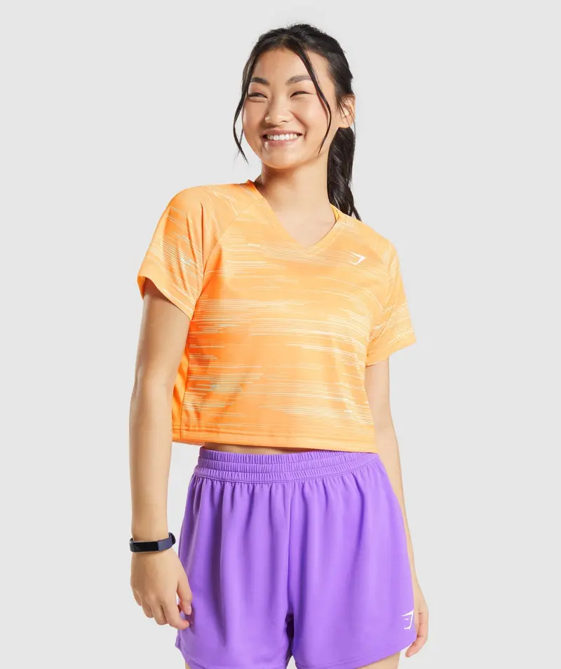 Gymshark Sport Midi T-Shirt – Modern Fit, Vibrant Orange Print