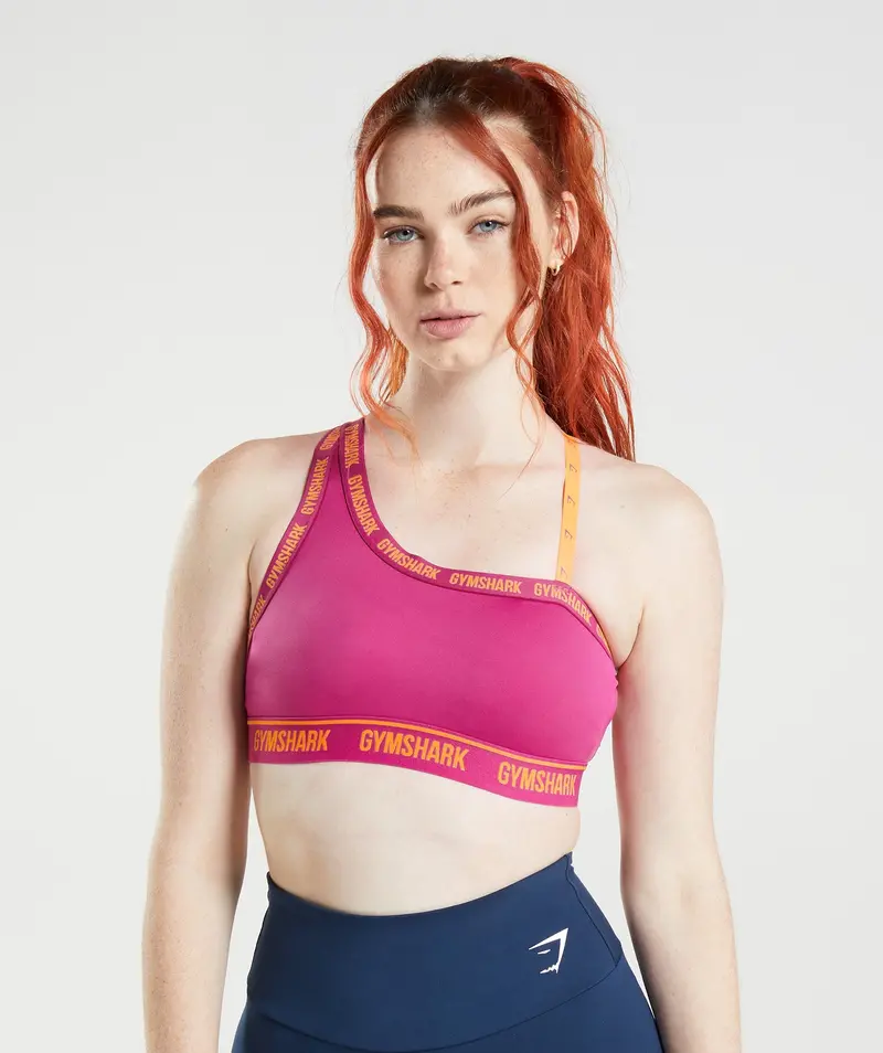 Gymshark Strike High-Impact Sports Bra – Dragon Pink & Horizon Orange
