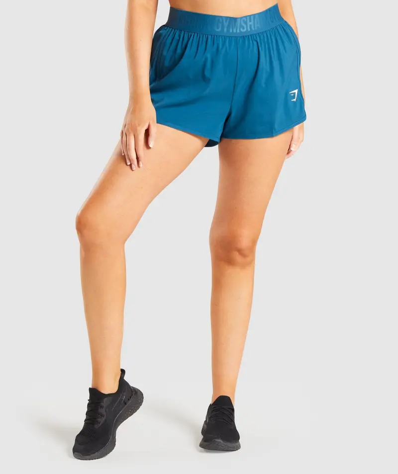 Gymshark Teal Training Shorts – Breathable Loose-Fit Style
