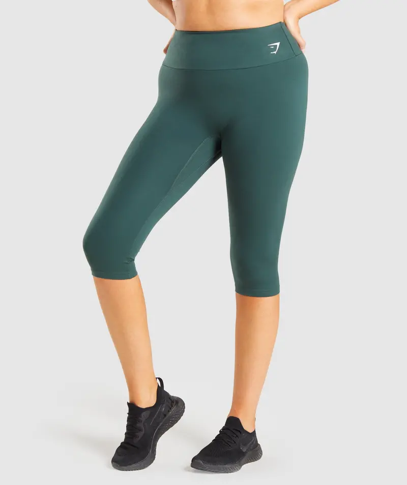 Gymshark Training Cropped Leggings – Dark Green
