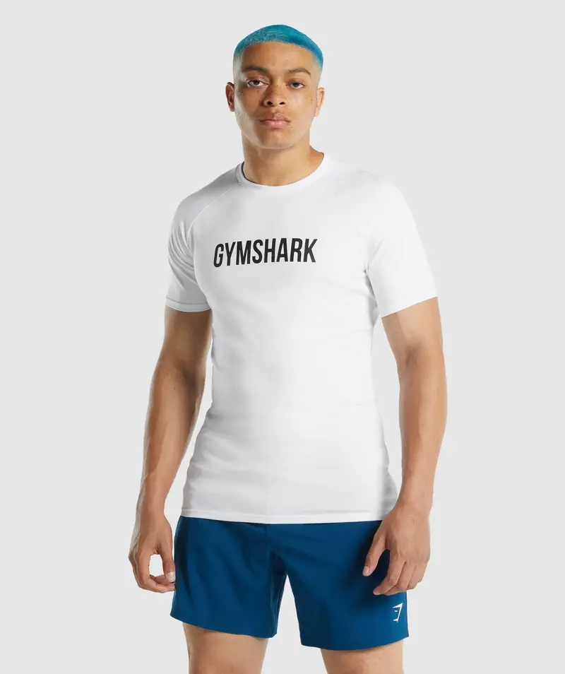 Gymshark White Apollo Athletic T-Shirt