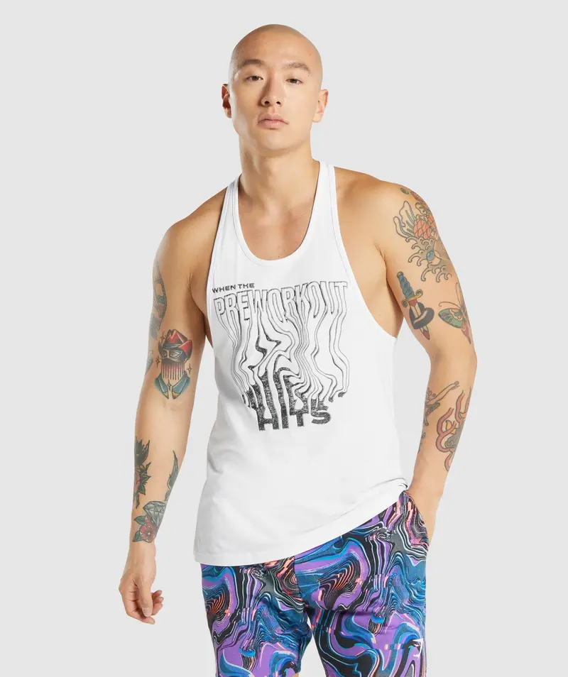 Gymshark White Pre-Workout Sleeveless Top