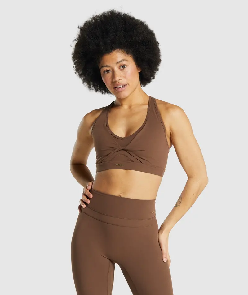 Gymshark Whitney Mesh Sports Bra – Dandelion Brown