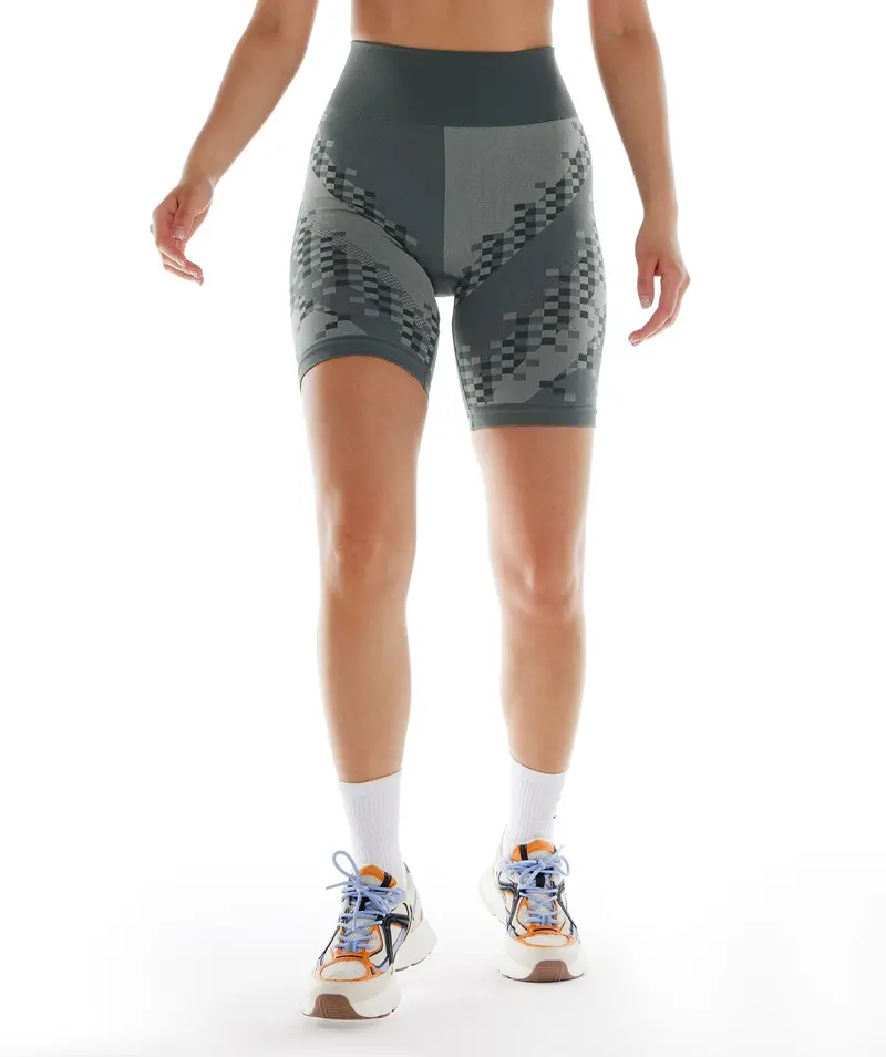 Gymshark Wtflex Cyborg Seamless Cycling Shorts in Charcoal Grey, Black & Light Grey