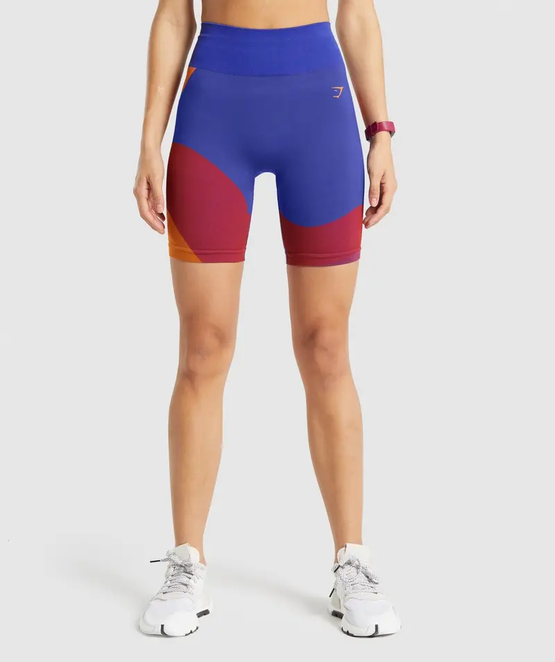 Gymshark WTFlex Pink Wavy Seamless Cycling Shorts