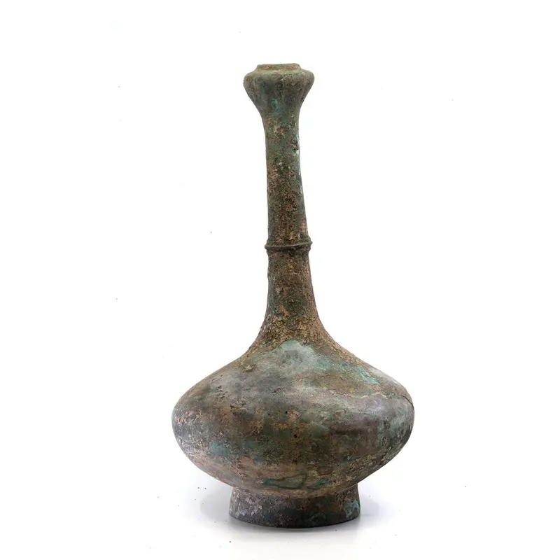 Han Dynasty Bronze Hu Jar with Garlic-Head Lid, 206 BCE–220 CE