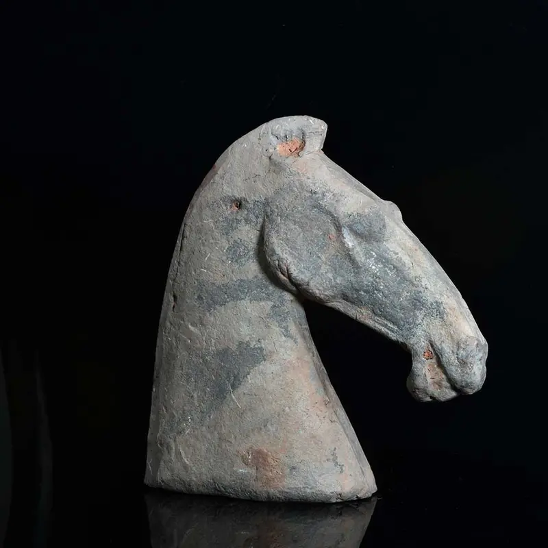 Han Dynasty Terracotta Horse Head, 200 BCE–200 CE
