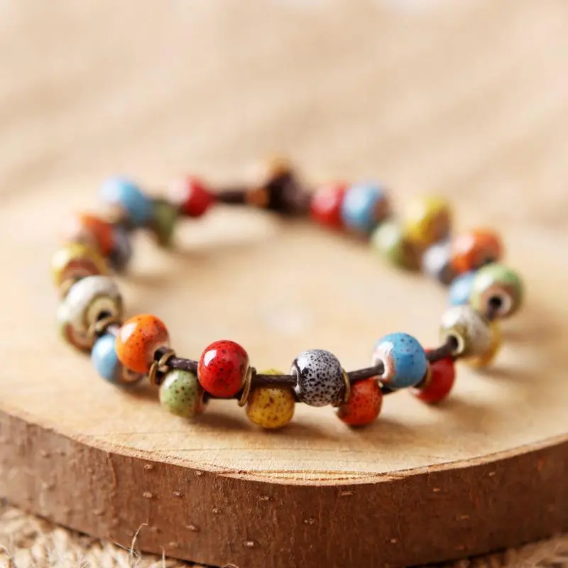 Handcrafted Colorful Ceramic Beaded Bracelets – Artisan-Made Stackables