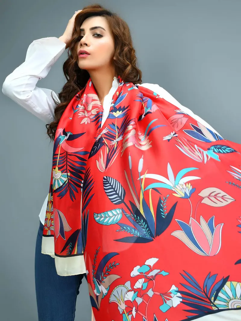 Handcrafted Printed Silk Scarf
