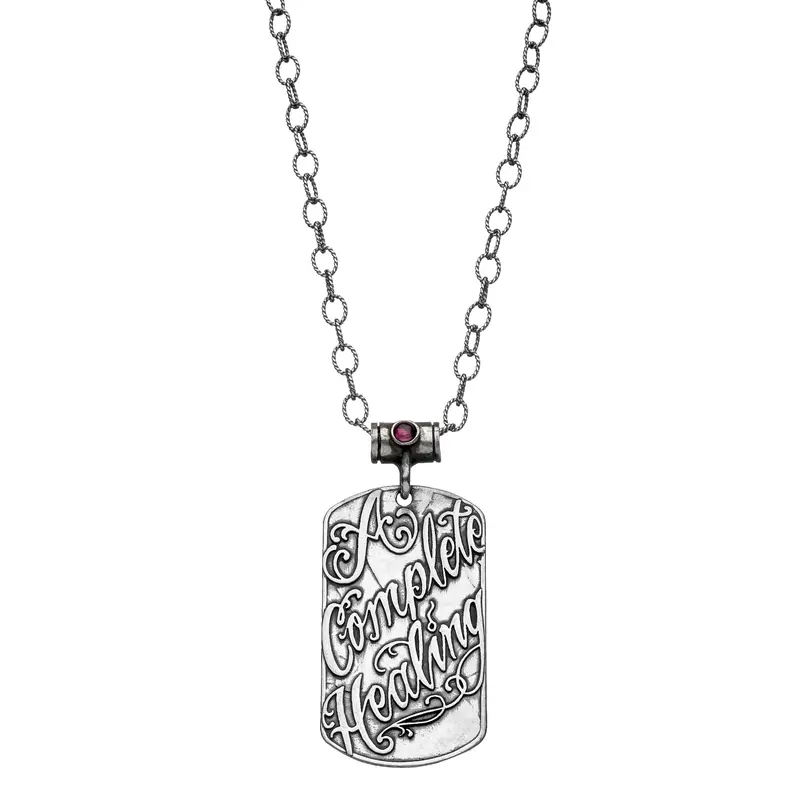 Healing Dog Tag Necklace – Alef Bet Jewelry by Paula