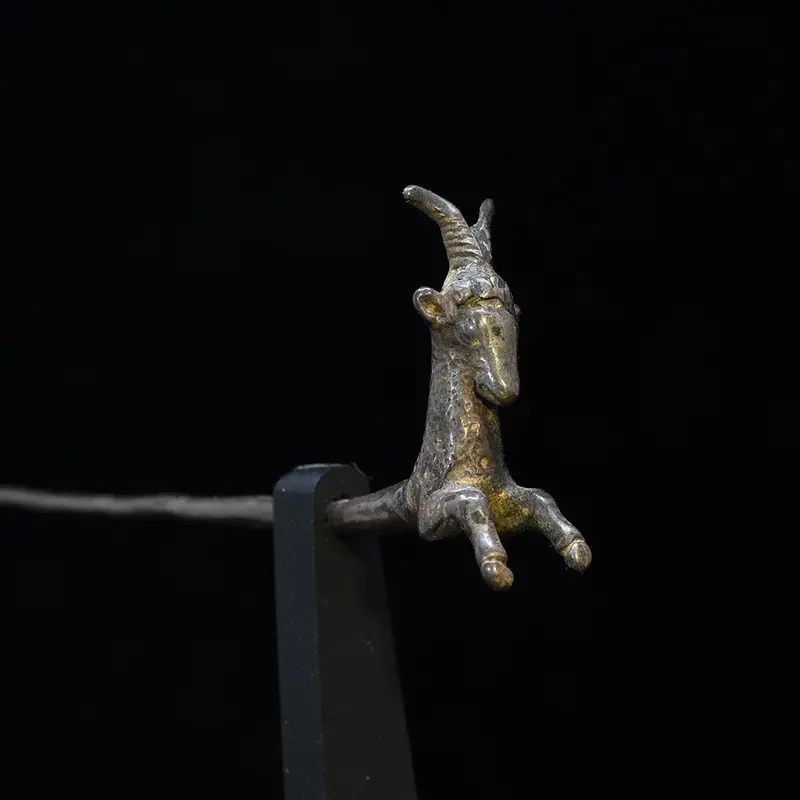 Hellenistic-Era Silver Goat Figural Pin – Near East (200 BCE–200 CE)