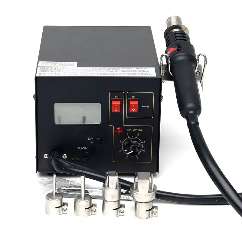Hot Air SMD Rework Station with Temperature Control & LCD Display (Model 125-HA100)