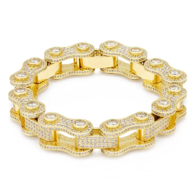 Iced Bike Chain Bracelet – 14mm Bold Link Design