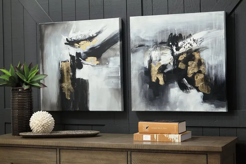 Jerrin Abstract Wall Art Duo – Framed Print Set for Modern Walls