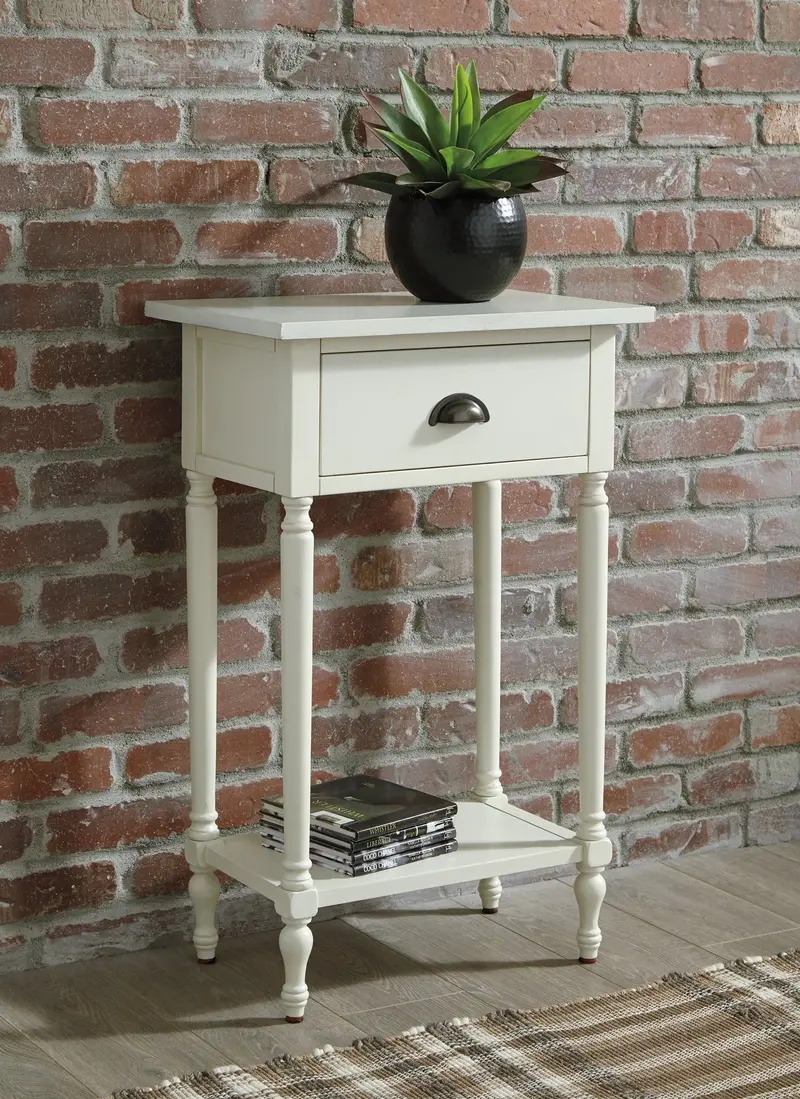 Juinville Wooden Accent Table with Shelf